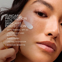 The Outset Hydrasheer SPF 30 label on bottle indicating broad protection