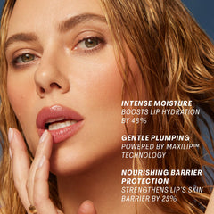 Application moment with Lip Oasis delivering hydrated shine on lips