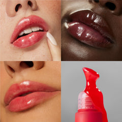 The Outset Lip Oasis Sun Kiss sheer tint adding natural color.