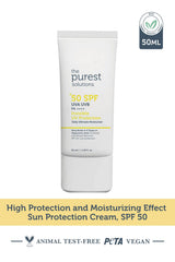 The Purest Solutions Invisible UV Protection texture closeup shows silky, non-greasy spread.