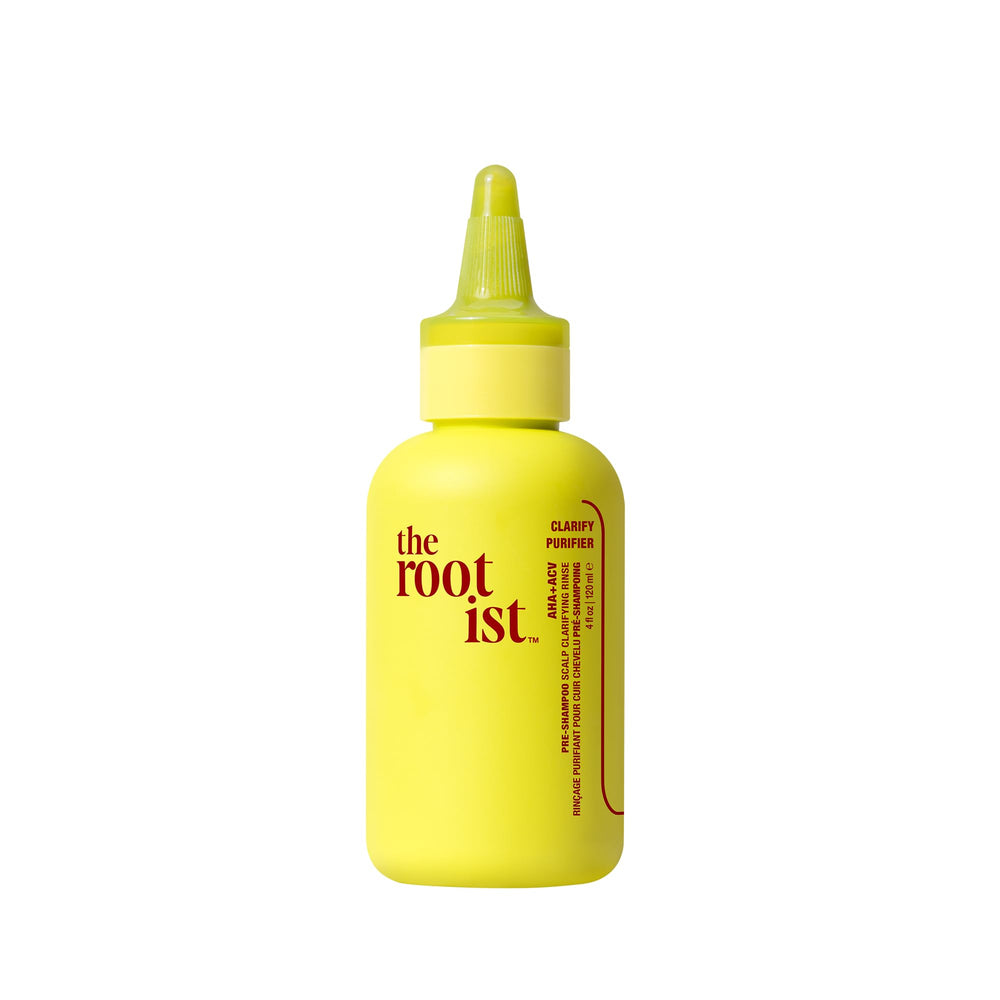 THE ROOTIST Pre-Shampoo bottle closeup showing a scalp-friendly formula for a refreshed scalp