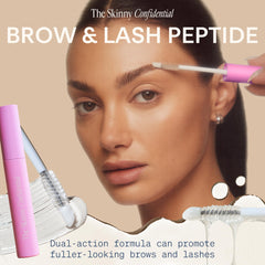 The Skinny Confidential Brow Peptide lash wand close-up for precise lash conditioning