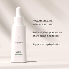 The Spa Dr. Hair Serum application pump in use for even distribution