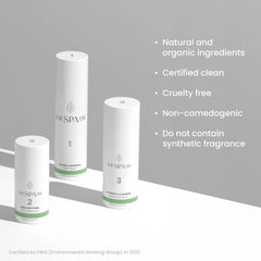 The Spa Dr. skincare system box, showcasing a clean, balanced skincare routine.