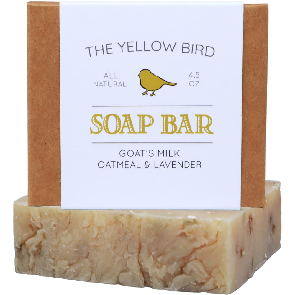 The Yellow Bird Lavender Goats Milk Soap Bar lather for gentle cleansing and soft skin.