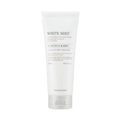 The Face Shop White Seed Exfoliating Cleansing Foam bottle close-up for a clean look