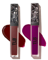 The Lip Bar Rebel liquid matte mini swatch in deep burgundy for all-day color.