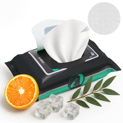 The Nobleman wipes 4-pack display highlighting value and convenience