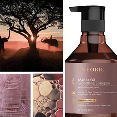 Theorie conditioner ingredient panel with marula, sea buckthorn, and grape seed oils