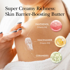 THERAPISPA body butter shea butter texture highlights creamy moisture suitable for all skin types