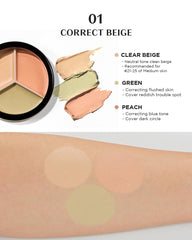 THESAEM Cover Perfection 01 Peach swatch brightens under-eye areas