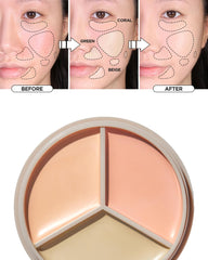 THESAEM light-green corrector helps neutralize redness for a balanced base.
