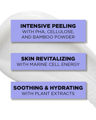 THESAEM Facial Peeling Gel texture swirl closeup highlights enzyme action and PHA exfoliation.