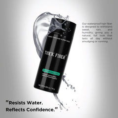 Thick Fiber keratin fibers close-up blending with natural hair