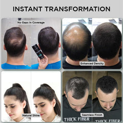 Thick Fiber salt-and-pepper dispersion ensures even coverage on dry hair