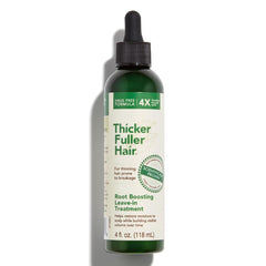 Thicker Fuller Hair Root Boosting Leave-In Treatment bottle front for easy scalp care