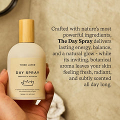 Third Layer Day Spray cap close-up showing alcohol-free formula.
