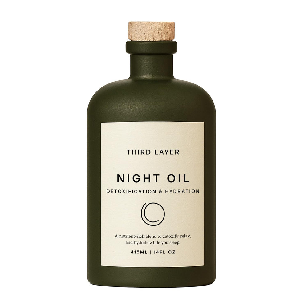 Third Layer Night Oil bottle ready for nighttime hydration.