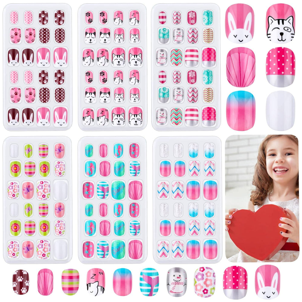 Thrilez kids press-on nails collection featuring vibrant designs for quick, mess-free nail art.