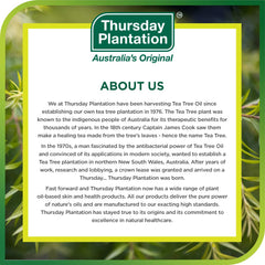 Thursday Plantation Tea Tree Antiseptic Cream packaging emphasizes clean ingredients and classic first aid care