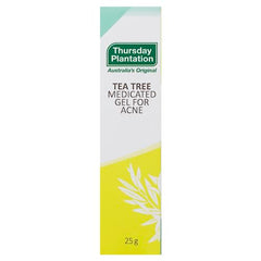 Label emphasizes 100% pure Australian Tea Tree Oil used in the gel