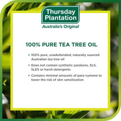 Thursday Plantation Tea Tree Oil pour demonstrates easy daily application.