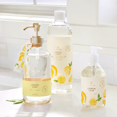 Thymes liquid hand wash refill demonstrates easy pump refill.