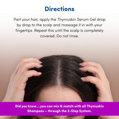 Thymuskin Forte Serum unisex-use visual demonstrates versatile care for all hair types.
