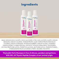 THYMUSKIN Forte Shampoo foamy lather ready for cleansing.
