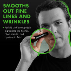 Tiege Hanley Retinol Stick on the neck promotes a firmer-feeling skin.
