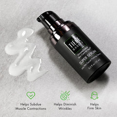 Tiege Hanley Serum ingredients focus on peptides for improved skin elasticity.