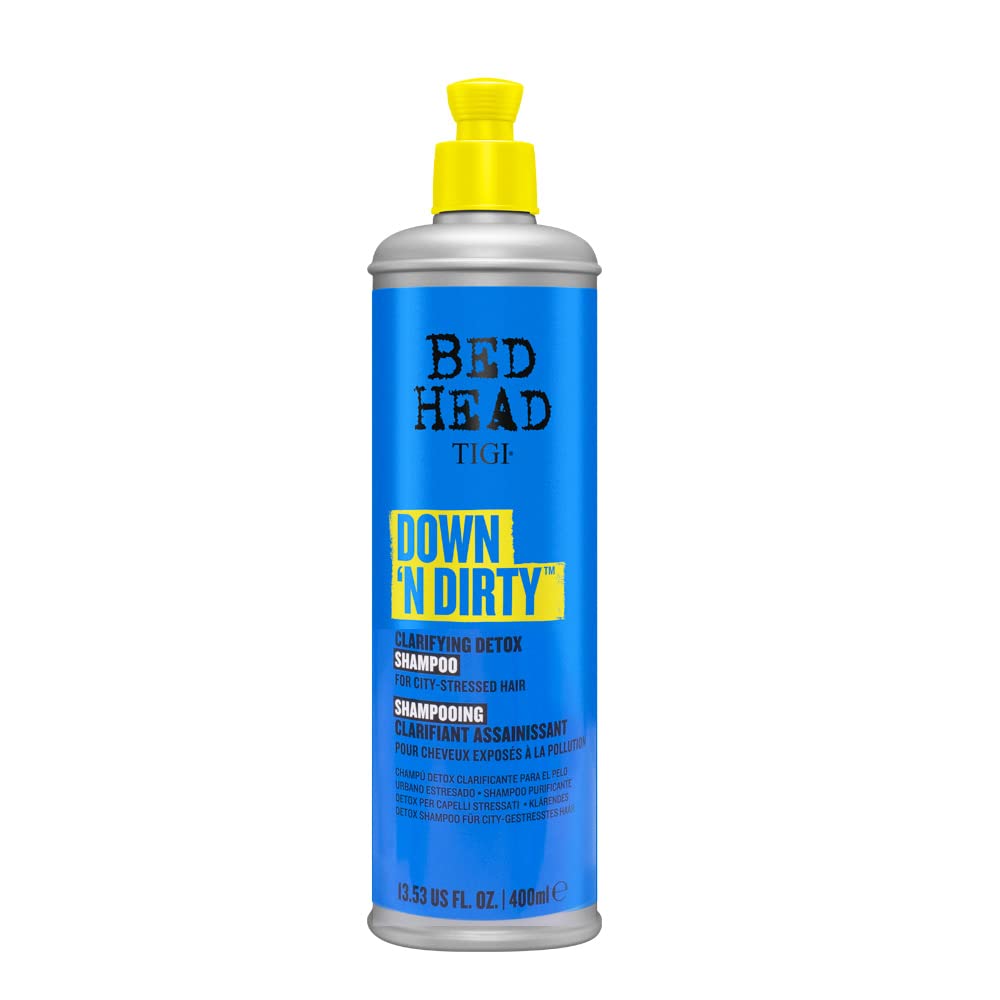 TIGI Bed Head Down N' Dirty bottle for cleansing and clarifying all hair types.