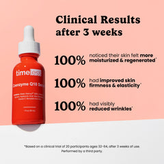 Matrixyl 3000 and Q10 ingredients highlighted in Timeless Serum packaging.