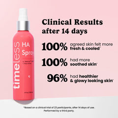 Timeless Skin Care HA Matrixyl 3000 Rose Spray closeup highlighting soothing, fragrance-free formula.