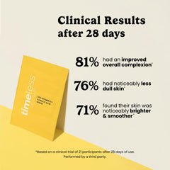 Timeless Skin Care Vitamin C Serum texture swatch showing lightweight feel.