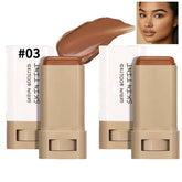 TIMLIFE Foundation Stick close-up shows smooth glide and even skin tone.
