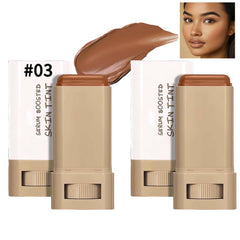 TIMLIFE Foundation Stick close-up shows smooth glide and even skin tone.