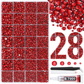 TINKRSTUFF 30,000 red resin rhinestones sparkle for DIY projects.
