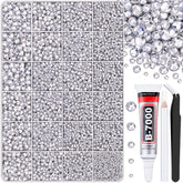 TINKRSTUFF 30000Pcs Clear Rhinestones in a 24-grid box for craft embellishments.