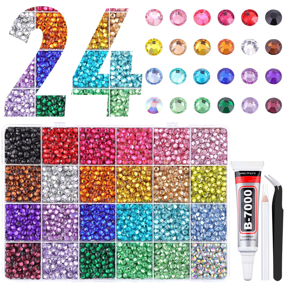 TINKRSTUFF 6600pcs rhinestones in mixed colors for vibrant DIY crafts.
