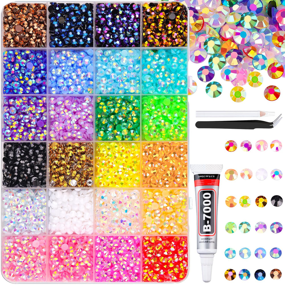 TINKRSTUFF 6600pcs rhinestones in a 5mm box for wide crafting color options