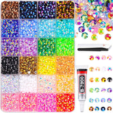 TINKRSTUFF 6600pcs rhinestones in a 5mm box for wide crafting color options