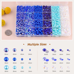 TINKRSTUFF dark blue rhinestones 3-10mm add shimmer to nails and crafts.