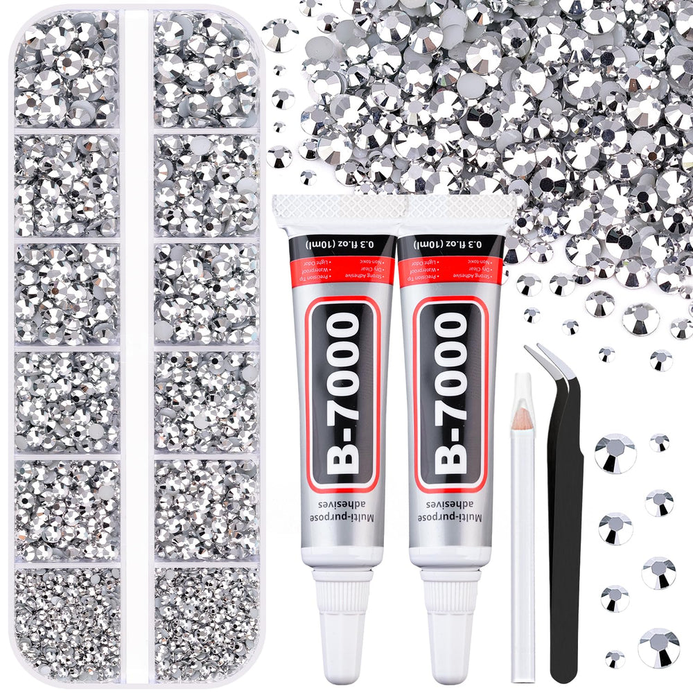 TINKRSTUFF flatback rhinestones box with 12 grid sizes for versatile DIY crafts