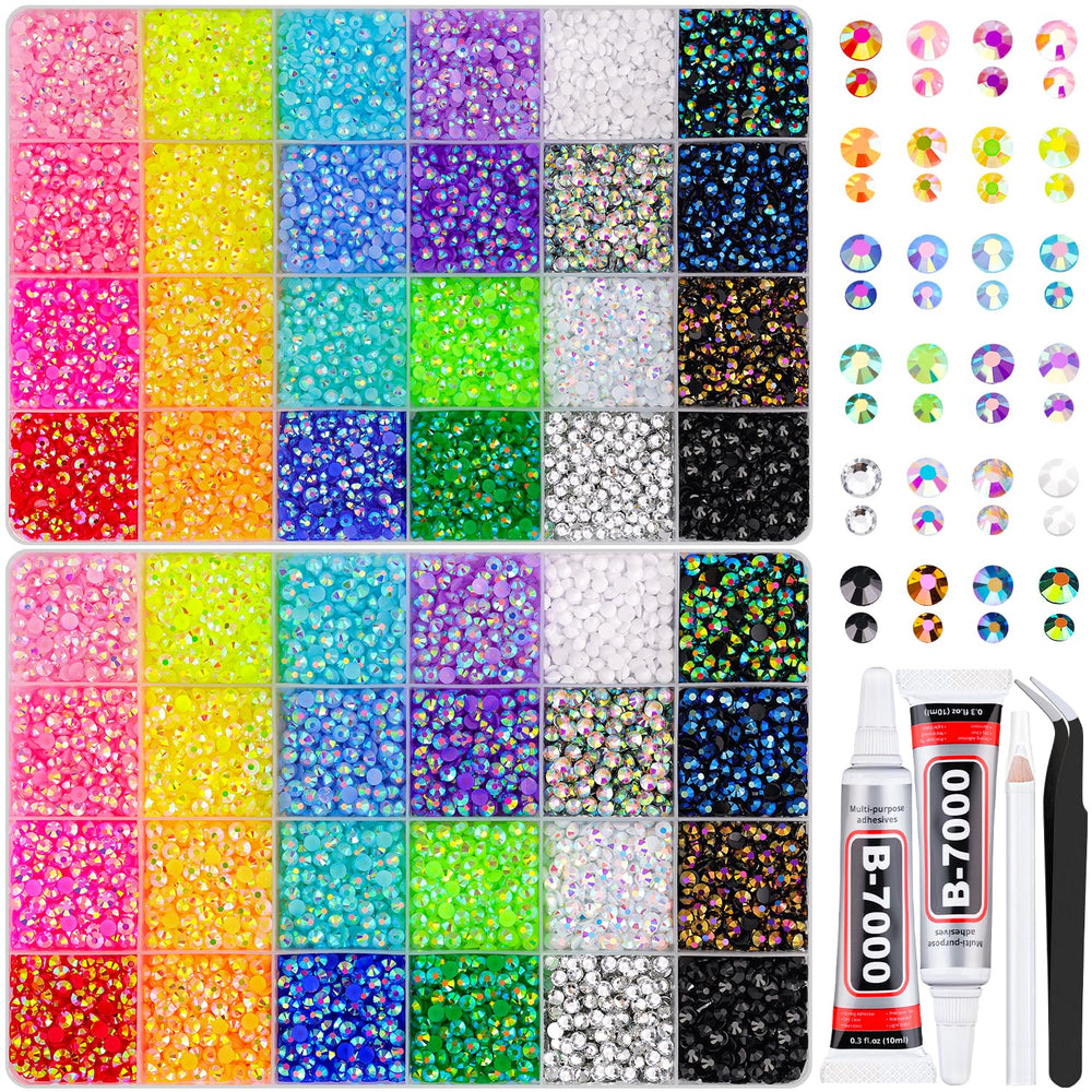TINKRSTUFF jelly rhinestones in mixed colors with iridescent shine for crafts.