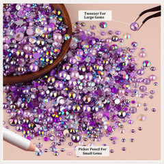 TINKRSTUFF nail art close-up shows shimmering flatback gems.