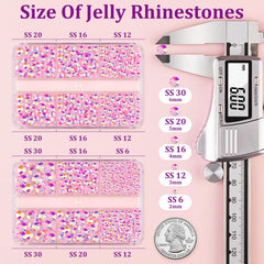 TINKRSTUFF jelly rhinestones show varied sizes for precise decorations.