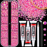 TINKRSTUFF resin jelly rhinestones hot pink AB flatback for crafts and nails.