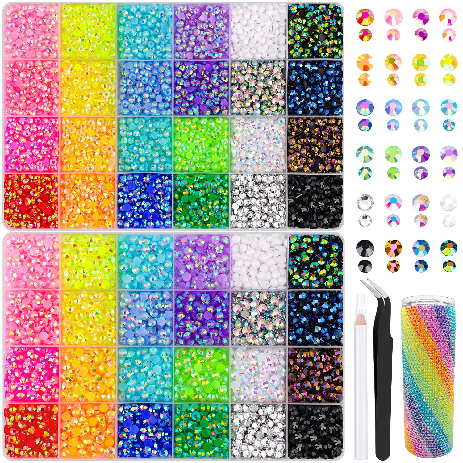 TINKRSTUFF rhinestones 4mm and 5mm in mixed colors with AB sheen for vibrant crafts