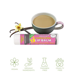 Tiny Seed lip balm gift packaging close-up highlighting three tubes